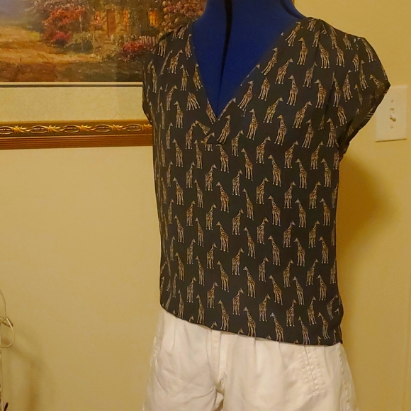 Adorable V neck summer top with giraffe print - Picture 6 of 6
